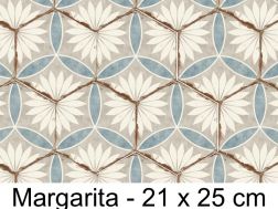 Bohemia Margarita - 21 x 25 cm - PÅytki podÅogowe i Åcienne, heksagonalne matowe, postarzane